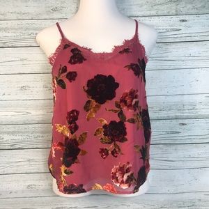 a.n.a Lace trimmed spaghetti strap tank